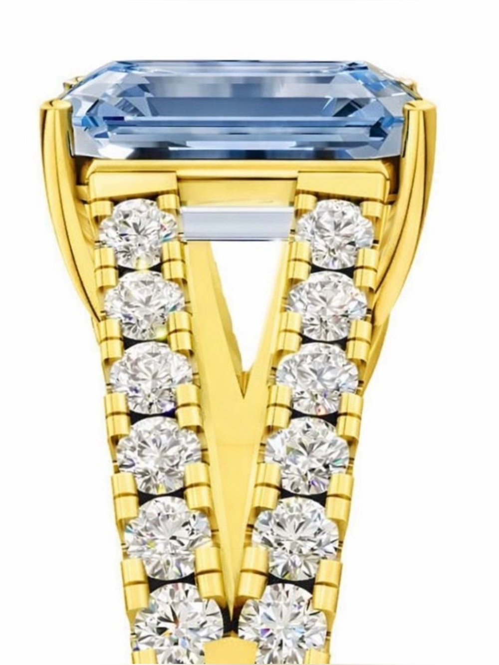 NEW 1.99 CT Fancy Intense Blue Emerald Cut Lab Diamond Ring 14K IGI SZ 6.75 💎 - Picture 1 of 6